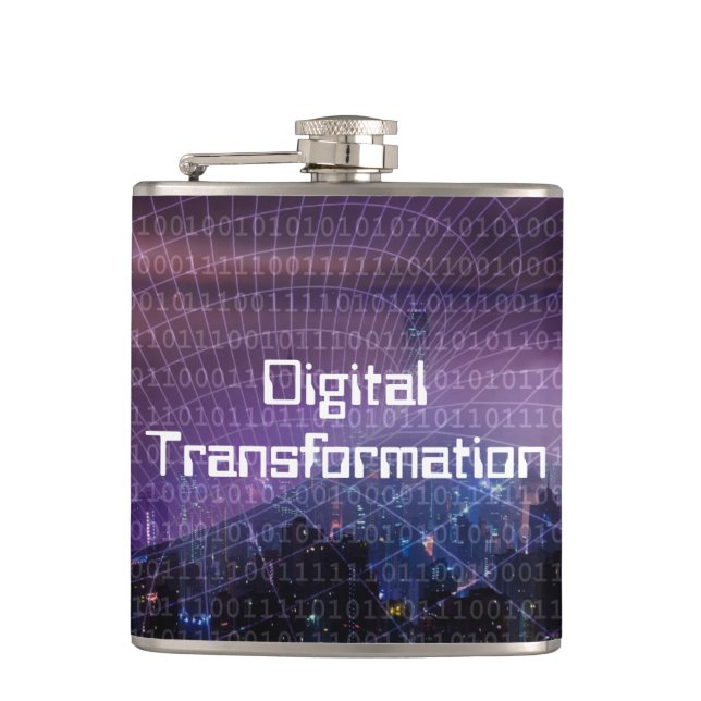 Digital Transformation for Business Hip Flask (Front)