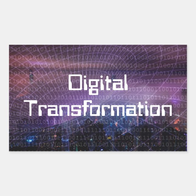 Digital Transformation for Business Rectangular Sticker (Front)