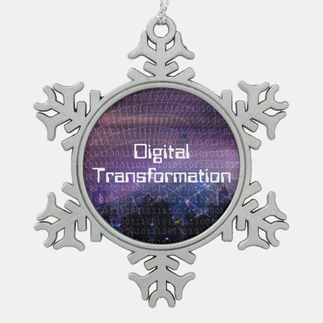 Digital Transformation for Business Snowflake Pewter Christmas Ornament (Front)