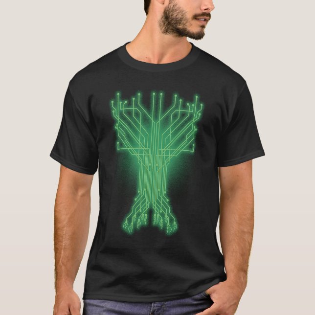 Digital Tree Computer Mechanical Engineer Digital  T-Shirt (Front)