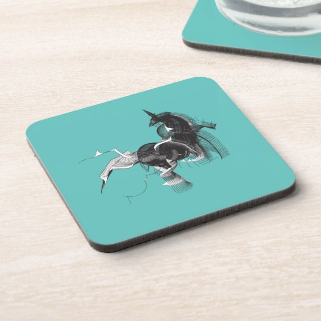 Digital Unicorn Coaster (Left Side)