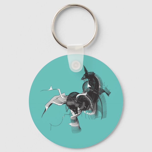 Digital Unicorn Key Ring (Front)