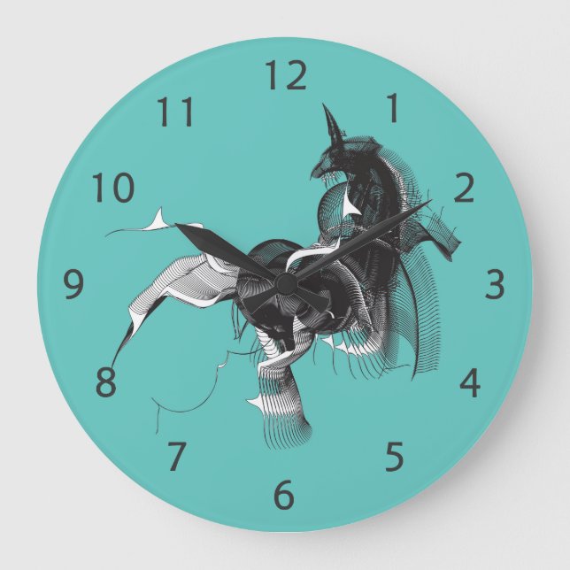 Digital Unicorn Large Clock (Front)