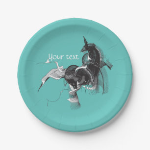 Digital Unicorn Paper Plate