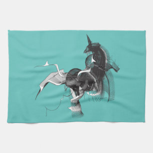 Digital Unicorn Tea Towel