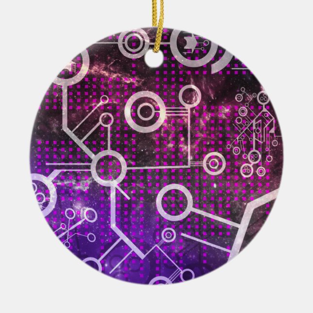 Digital Universe Ceramic Tree Decoration (Front)
