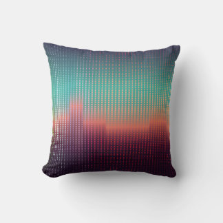 Digital urban landscape, colourful squares. cushion