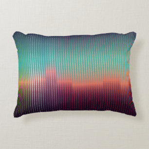Digital urban landscape, colourful squares. decorative cushion