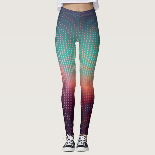 Digital urban landscape, colourful squares. leggings (Front)