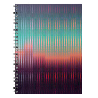 Digital urban landscape, colourful squares. notebook