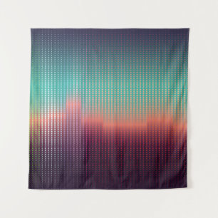 Digital urban landscape, colourful squares. tapestry