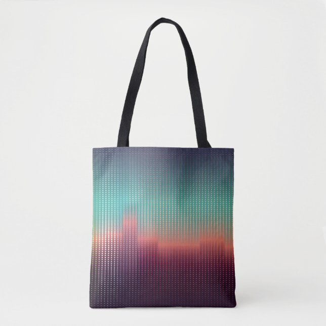 Digital urban landscape, colourful squares. tote bag (Front)