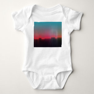 Digital Urban Squares: Futuristic Blur. Baby Bodysuit