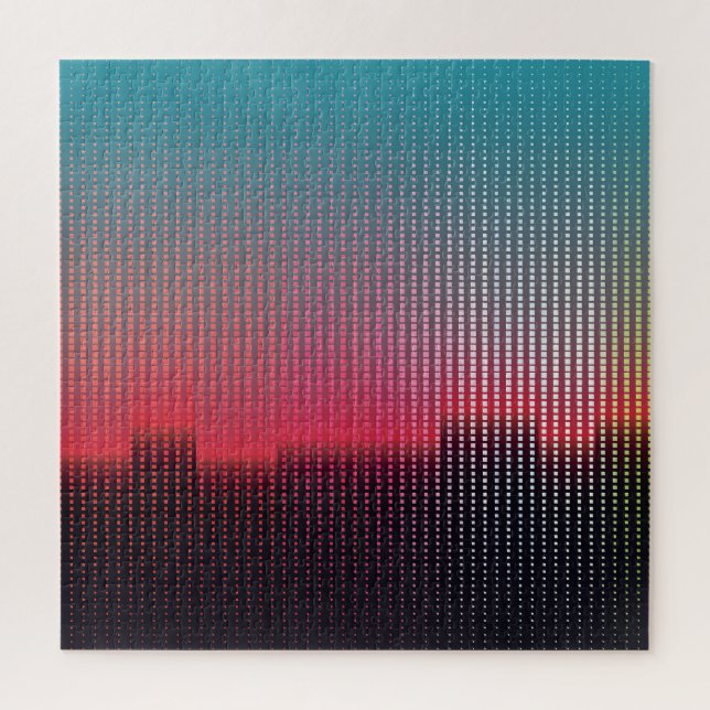 Digital Urban Squares: Futuristic Blur. Jigsaw Puzzle (Vertical)