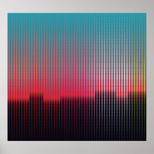 Digital Urban Squares: Futuristic Blur. Poster