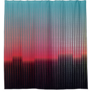 Digital Urban Squares: Futuristic Blur. Shower Curtain