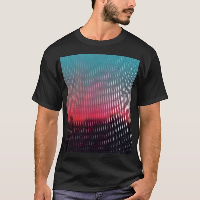 Digital Urban Squares: Futuristic Blur. T-Shirt (Front)