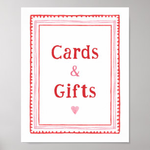 Digital Valentines Cards and Gifts Table Sign