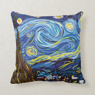 Digital Van Gogh Throw Pillow
