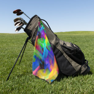 Digital very coloured brush strokes smudges golf towel
