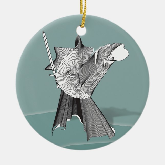 Digital Warrior Ceramic Tree Decoration (Front)