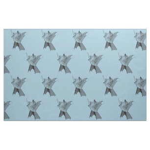 Digital Warrior Figure - Custom background colour Fabric