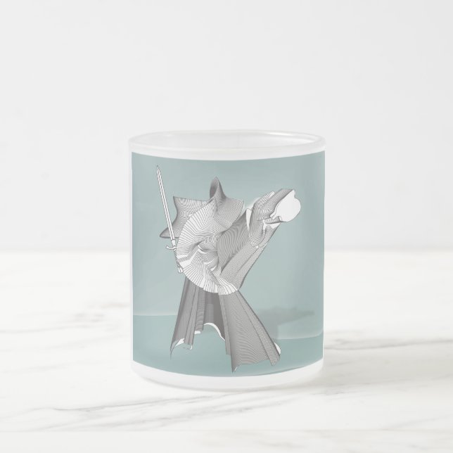 Digital Warrior Frosted Glass Coffee Mug (Center)