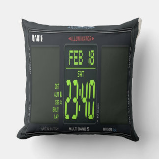 Digital Watch Face Lumbar Pillow
