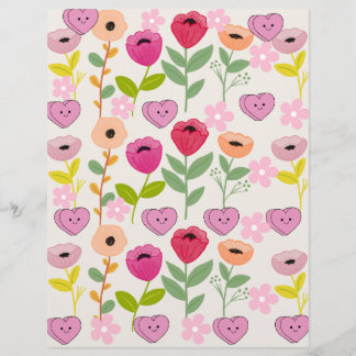 Digital Water Colour Flower Scrap Paper