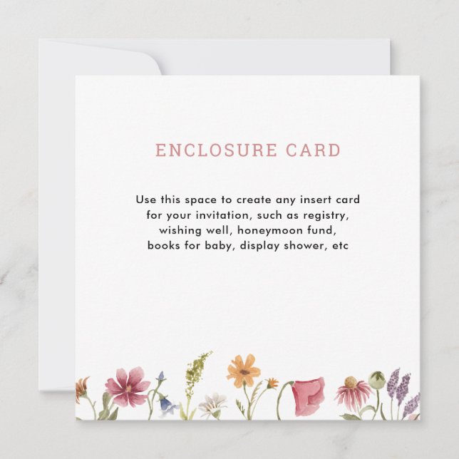 Digital Watercolor Garden Wildflower Square Invitation (Front)