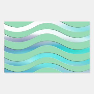 Digital Waves Image Rectangular Sticker