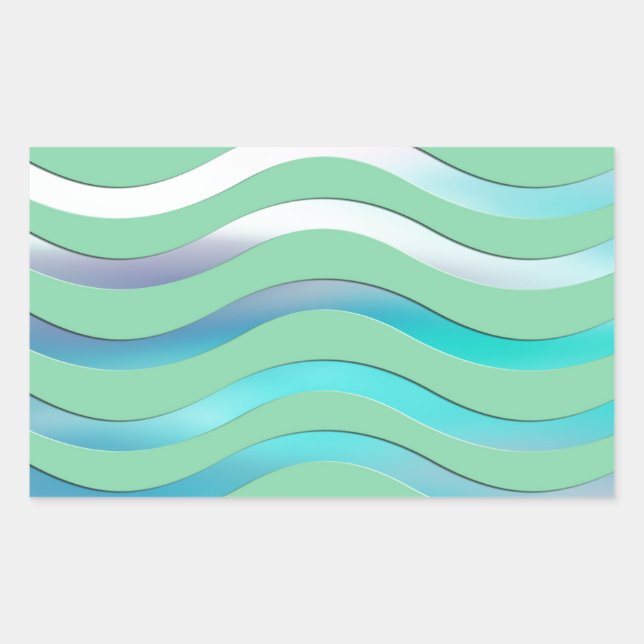 Digital Waves Image Rectangular Sticker (Front)