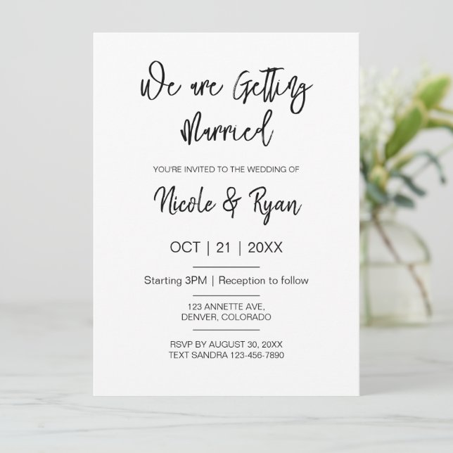 Digital Wedding Modern Wedding Electronic Wedding  Invitation (Standing Front)