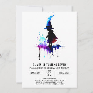 Digital Whimsical Wizard Birthday Invitation