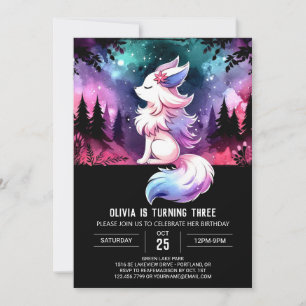 Digital Whimsical Wolf Birthday Invitation