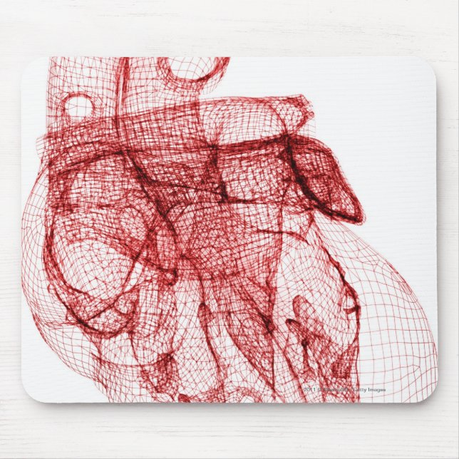 Digital wireframe of the human heart mouse mat (Front)