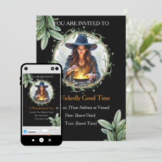 Digital Witch Invitation | Halloween Mobile Party