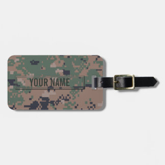 Digital Woodland Camouflage Customisable Luggage Tag
