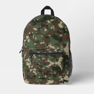 Digital Woodland Camouflage Pattern  Printed Backpack