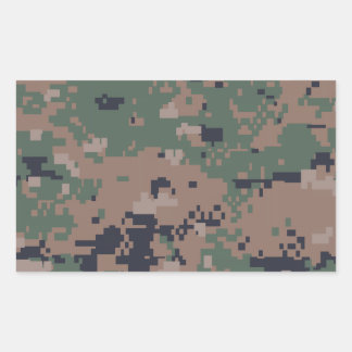 Digital Woodland Camouflage Rectangular Sticker