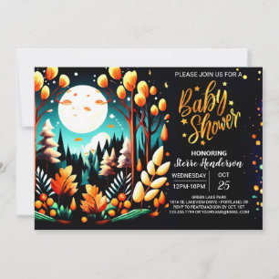 Digital Woodland Digital Editable Baby Shower Invitation