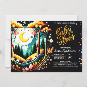 Digital Woodland Forest Baby Shower Invitation
