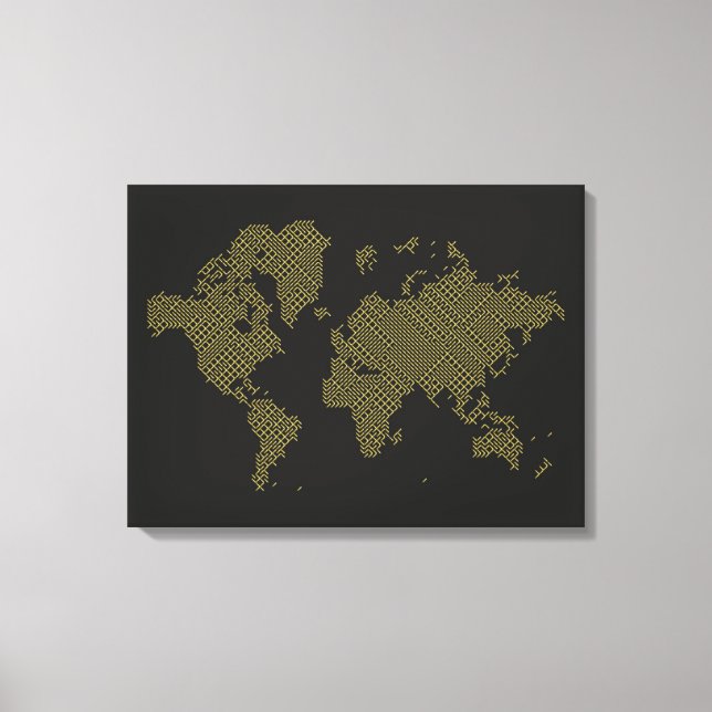 Digital World Map Canvas Print (Front)