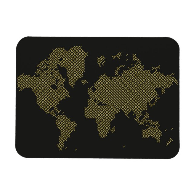 Digital World Map Magnet (Horizontal)