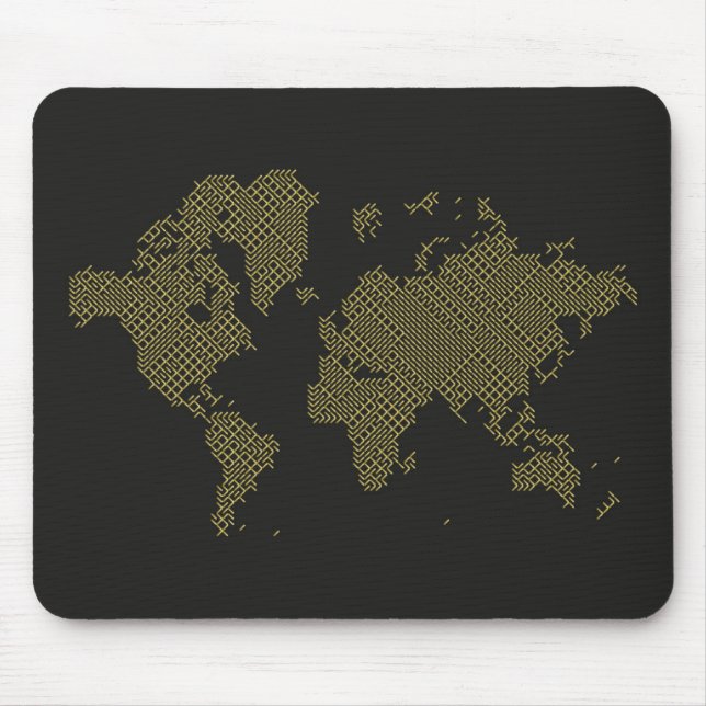 Digital World Map Mouse Mat (Front)