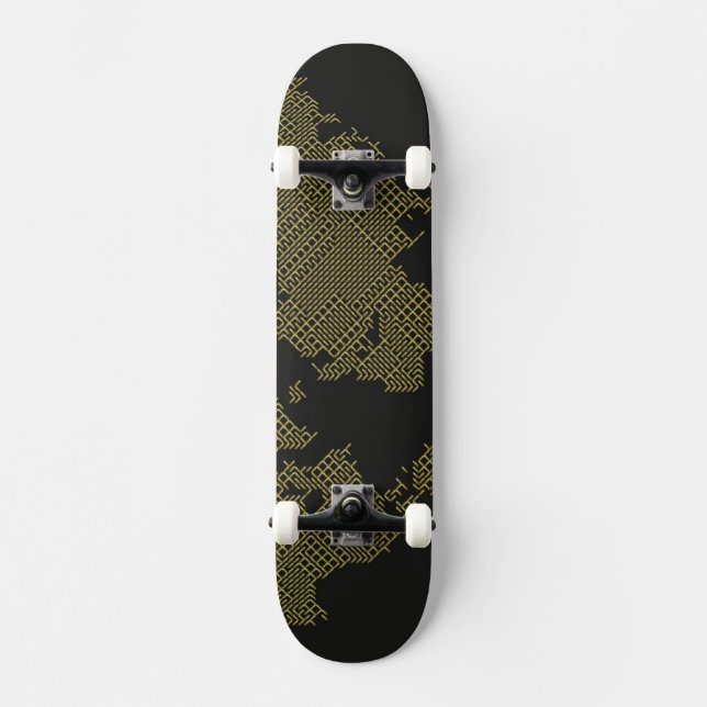 Digital World Map Skateboard (Front)