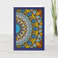 Digital yellow and blue mandala