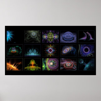 digitalgreenlife fractal collage poster