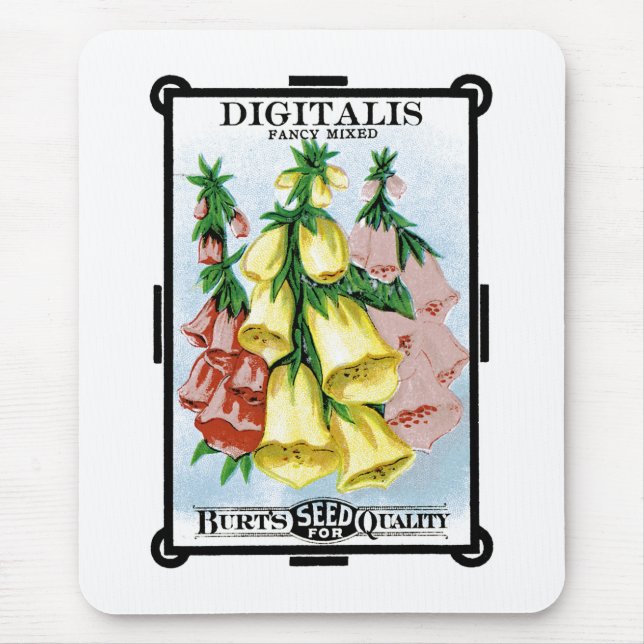 Digitalis Seed Packet Label Mouse Mat (Front)