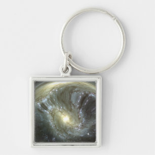 Digitally altered galaxy key ring